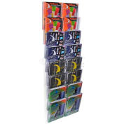 Global Approved 252325 16-Pocket Letter Size Wall Mount Display, 19" x 51.75", Acrylic ,1 Piece
