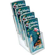 Global Approved 252388, Four-Tier Brochure Holder, 4-1/4"W x 6"D x 10"H