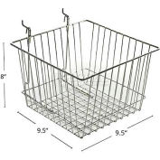 Global Approved 300622 Chrome Wire Basket, 8" High, Metal