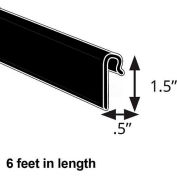 Azar Displays 600073-BLK 1.5" High Gridwall Extrusion, 6' Long, Black