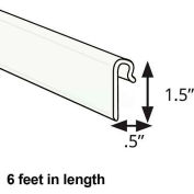 Azar Displays 600073-WHT 1.5" High Gridwall Extrusion, 6' Long, White