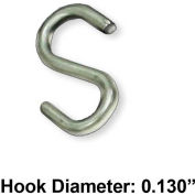 Global Approved 700023, S Hook For Gridwall, 0.5"W x 1.25"L, Metal