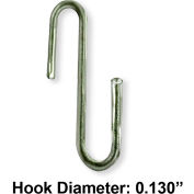 Global Approved 700024, Curve Hook For Gridwall, 0.5"W x 2.25"L, Metal