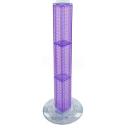 Global Approved 700223-PUR 36" Pegboard Revolving Floor Display 4-Sided Purple Translucent 1 Piece