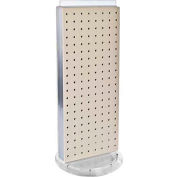 Global Approved 700509-ALM Two-Sided Non-Revolving Pegboard Countertop Display, 8" x 20", Almond