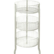Global Approved 300703 3-Tiered Large White Wire Bins, 45" OAH, Metal ,1 Piece
