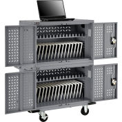 Global Industrial 32-Device Charging Cart For Chromebooks & Tablets, Gray, Unassembled