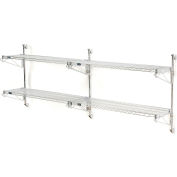 Nexel® Chrome Wall Mount Wire Shelving 48"W x 14"D x 34"H 2 - Shelf Add-On