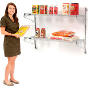 Nexel® Chrome Wall Mount Wire Shelving 42"W x 14"D x 34"H 2 - Shelf Starter