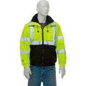 Tingley® J26112 Bomber II Hooded Jacket, Fluorescent Yellow/Green/Black, Small