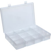 Durham Large Plastic Compartment Box LP16-CLEAR - 16 Compartments, 13-1/8x9x2-5/16 - Pkg Qty 5