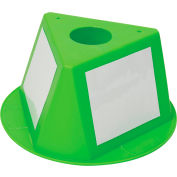 Inventory Control Cone, 3 Sided with Dry Erase Decals - Lime