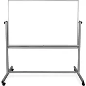 Global Industrial Mobile Reversible Magnetic Whiteboard - 96"W x 48"H - Steel - Silver Frame