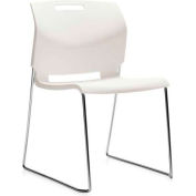 Global™ Armless Stacking Chair - Plastic - Ivory Clouds - Popcorn Series