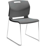 Global™ Armless Stacking Chair - Plastic - Platinum Grey - Popcorn Series