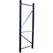 Interlake Mecalux Pallet Rack Tear Drop Upright Frame, Bolted, 168"H x 48"D, 24,571 Lbs. Cap., Blue