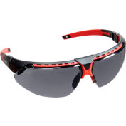 Uvex® Avatar Hydroshield Glasses, Red Frame, Gray Lens, Scratch-Resistant, Hard Coat, Anti-Fog