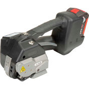 Pac Strapping Battery Operated Polyester Strapping Tool for 5/8" Strap Width, Black/Silver/Red