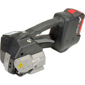 Pac Strapping Battery Operated Polyester Strapping Tool for 1/2" Strap Width, Black/Silver/Red
