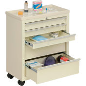 Lakeside® BV05 Classic 5-Drawer Medical Bedside Cart, Key Lock, Beige