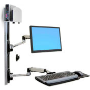 Ergotron® LX Wall Mount System with Medium CPU Holder, Polished Aluminum