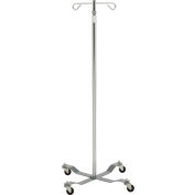 Drive Medical 13033 Economy Removable Top IV Pole, Chrome Plated Steel, 2 Hook, 40&quot;- 82&quot; Height