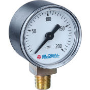 Global Industrial™ 2-1/2" Pressure Gauge, 600 PSI, 1/4" NPT LM, Plastic