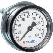Global Industrial™ 2" Pressure Gauge, 160 PSI, 1/8" NPT CBM With U-Clamp, Plastic