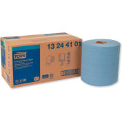 Tork® Industrial Paper Wiper, 4-Ply, 11"x 15-3/4", Blue, 375 Wipes/Roll, 2 Roll/Carton