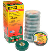 3M Scotch® Vinyl Electrical Color Coding Tape 35-Green, 3/4" X 66', 80610834048 - Pkg Qty 10