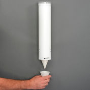 San Jamar C3165WH - Cup Dispensers, Medium, Pull-Type, White, 16" Tube, High Impact Plastic