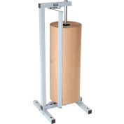 Bulman Products Vertical Paper Dispenser w/ Cutter, 27"W x 9" Dia. Roll Size, Light Gray