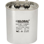 Global Industrial&#8482; B461387, 40 +/- 5% MFD, 440V, Run Capacitor, Oval