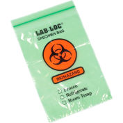 Reclosable 3-Wall Specimen Transfer Bag (Biohazard), 6" x 9", Green Tint, Pkg Qty 1000