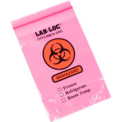 Reclosable 3-Wall Specimen Transfer Bag (Biohazard), 6" x 9", Red Tint, Pkg Qty 1000