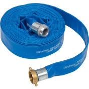 Apache 98138015 1-1/2" x 50' PVC Lay Flat Discharge Hose w/ M x F Aluminum Short Shanks