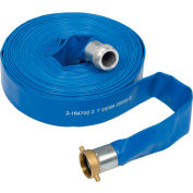 Apache 98138054 2" x 100' PVC Lay Flat Discharge Hose w/ M x F Aluminum Short Shanks