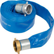 Apache 98138065 3" x 50' PVC Lay Flat Discharge Hose w/ M x F Aluminum Short Shanks