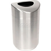Rubbermaid® Stainless Steel Round Open Top Trash Can W/Plastic Liner, 30 Gallon