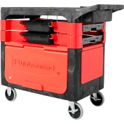 Rubbermaid® Plastic Flat Top Utility Cart, 2 Shelf, 54Lx25W, 5