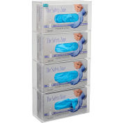 TrippNT 50850 Quadruple Side Loading Acrylic Glove Box Holder, 10"W x 4"D x 20"H