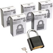 Master Lock® No. 178BLK Bottom Resettable Combination Padlocks - Pkg Qty 6