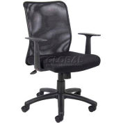 Interion&#174; Mesh Office Chair with Adjustable Arms & Mid Back, Fabric, Black