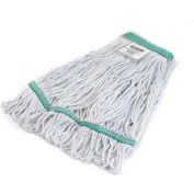 Carlisle Flo-Pac Medium Green Wide Band Looped-End Mop, Blended 4-Ply Yarn, Natural - 369419B00 - Pkg Qty 12