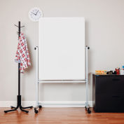 Global Industrial™ Mobile Reversible Magnetic Whiteboard - 36"W x 48"H - Steel - Silver Frame