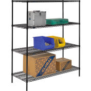 Nexel® Black Epoxy Wire Shelving Starter 60"W x 24"D x 74"H