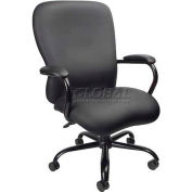 Boss Big and Tall Executive Chair with Arms - Vinyl - High Back - Black