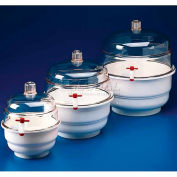 Bel-Art Space Saver Polycarbonate Vacuum Desiccator 420250000, 0.31 Cu. Ft., White Bottom, 1/PK
