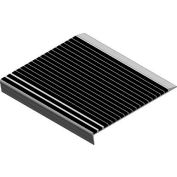 Babcock-Davis® Stair Tread With Bar Abrasive BSTRB-A11D-72, Extruded Aluminum, 72"W X 11"D