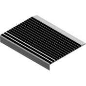 Babcock-Davis® Stair Tread With Bar Abrasive BSTRB-L9D-72, Extruded Aluminum, 72"W X 9"D